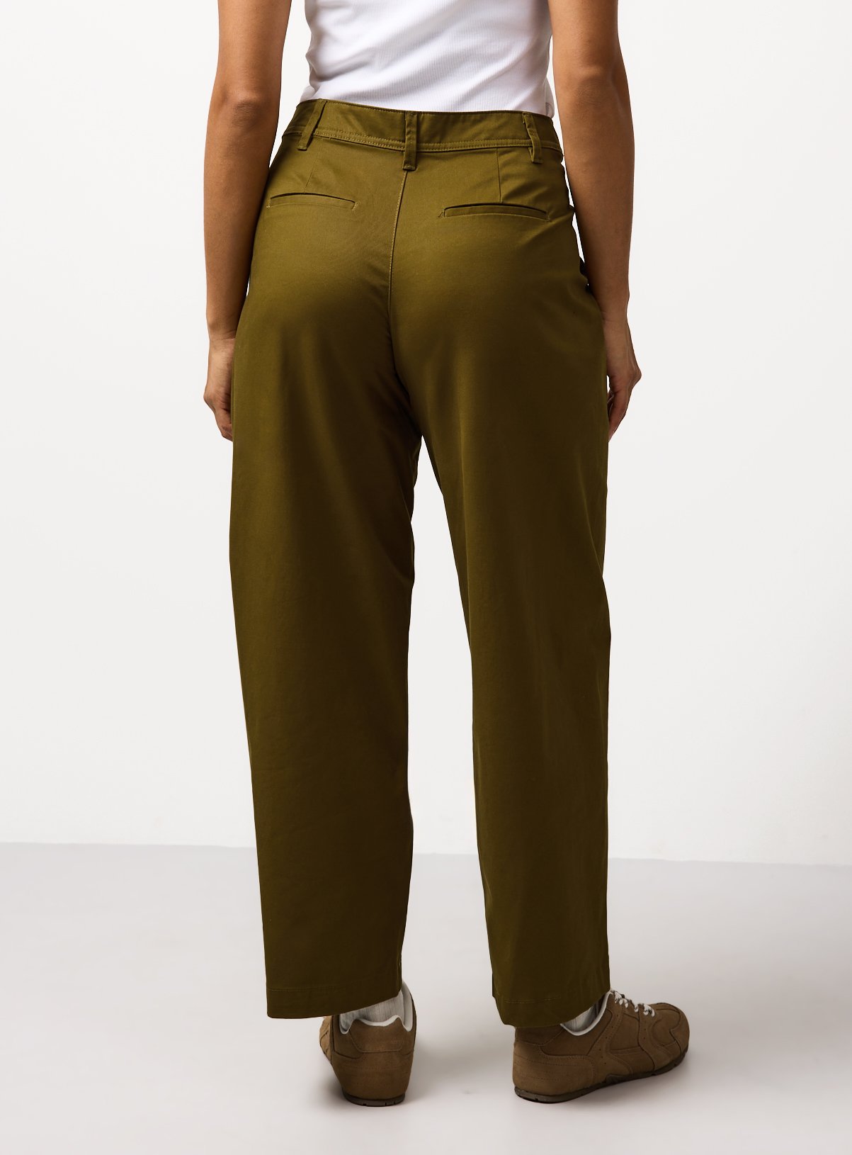 Olive Twisted Seam Barrel Leg Trousers 16 - Image 4 thumbnail